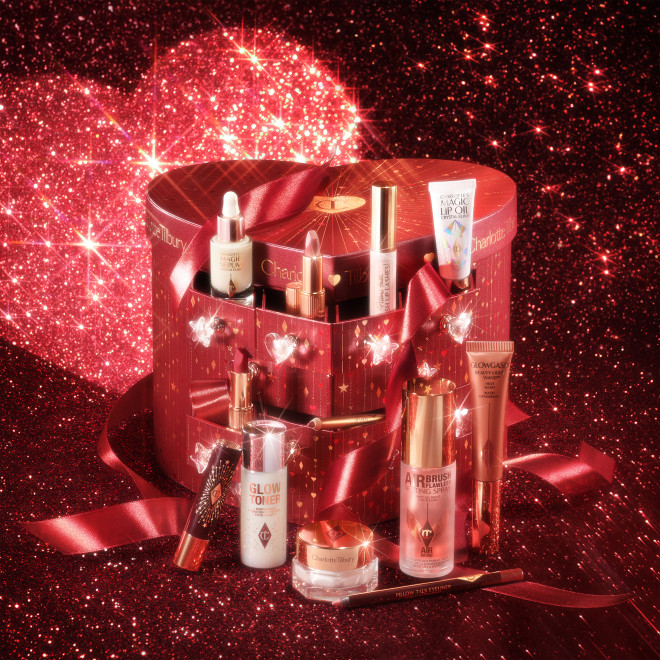 Contents and packaging of the Charlotte Tilbury Beauty Chest Advent Calendar 2024