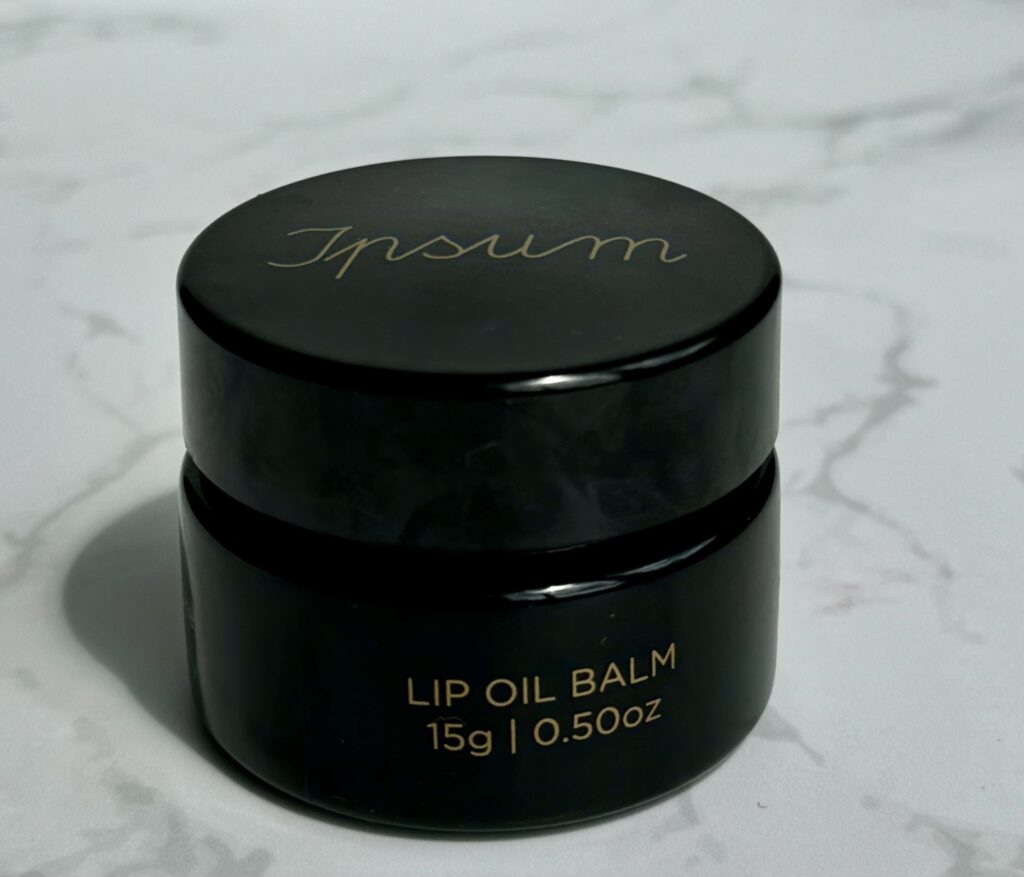 Ipsum Lip Oil Balm Black Glass Jar