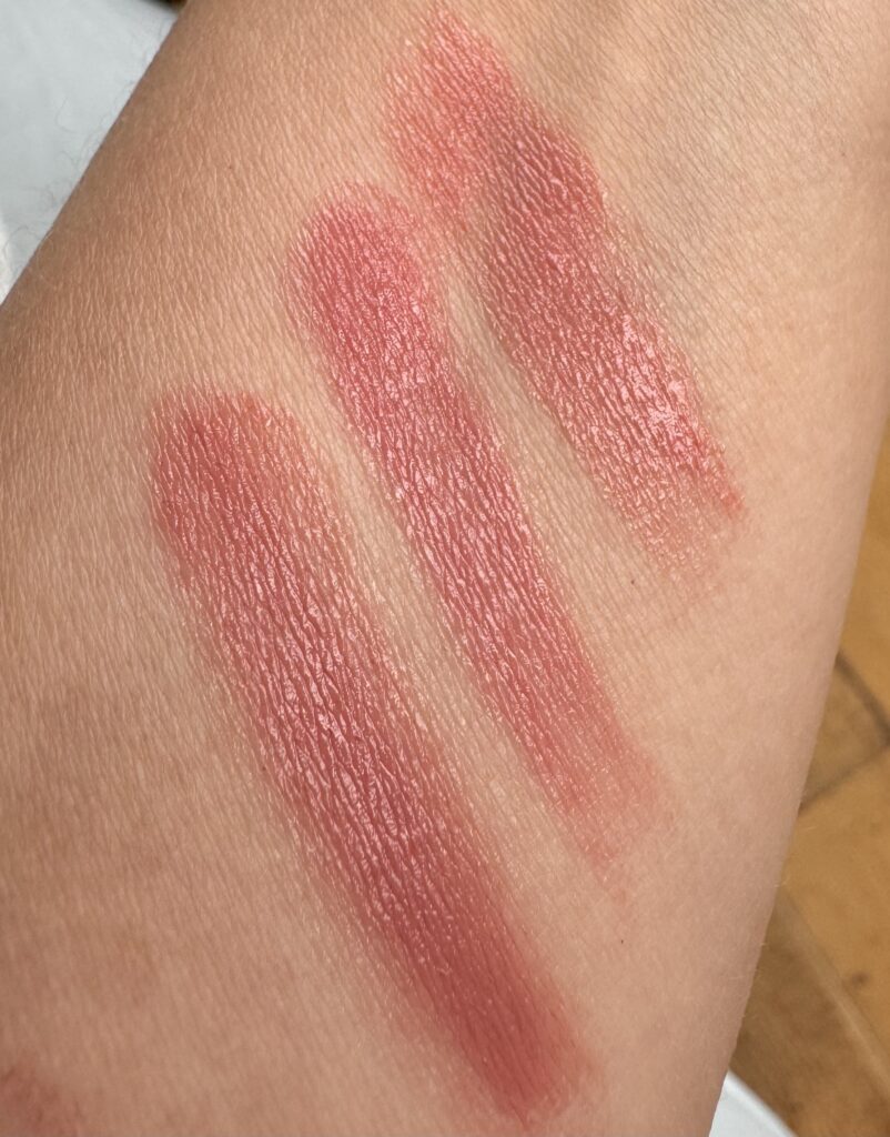 Swatches of Melting Moisture Lip Balms