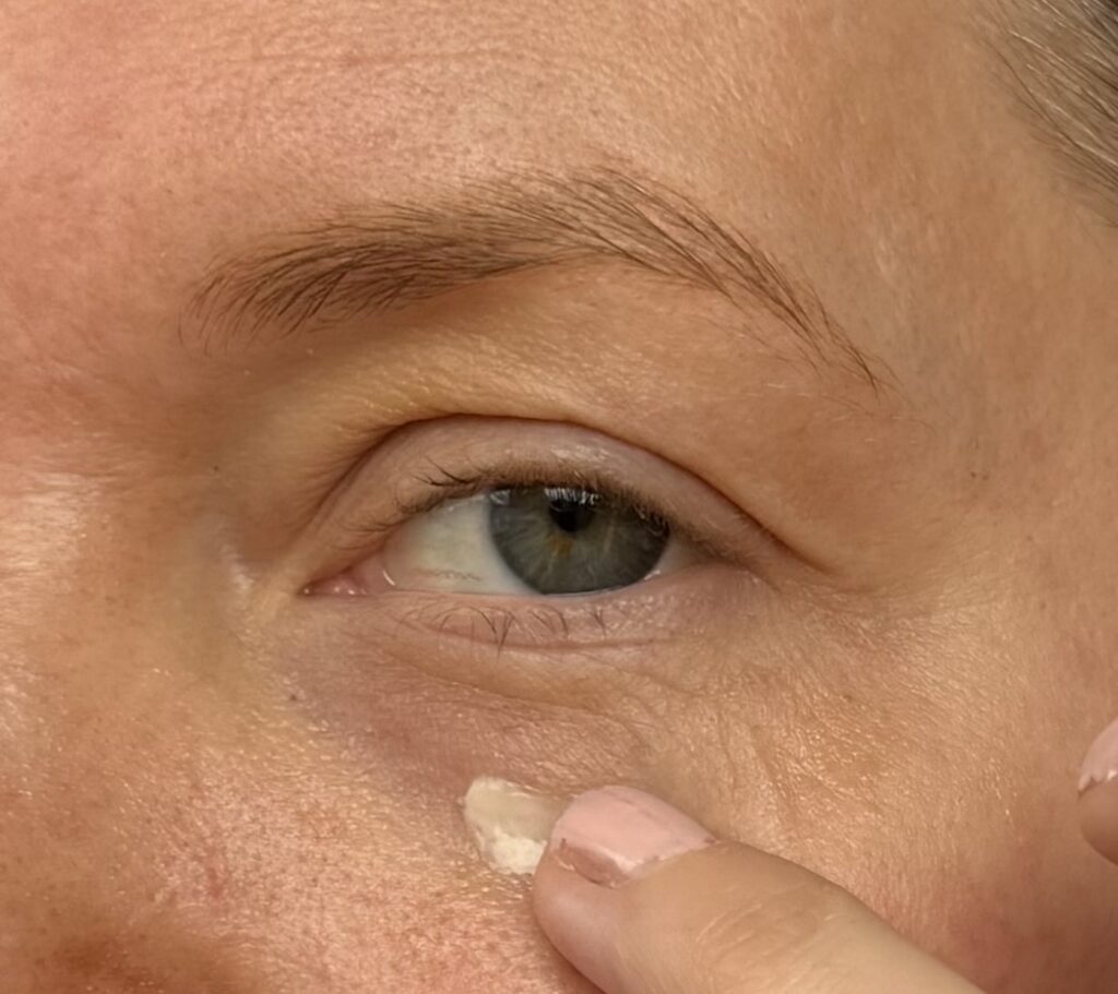 Contouring Eye and Lip Cream applied to under eye
