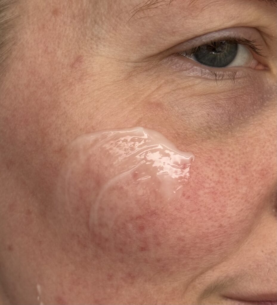 The texture of the Charlotte Tilbury Dark Spot Serum on face
