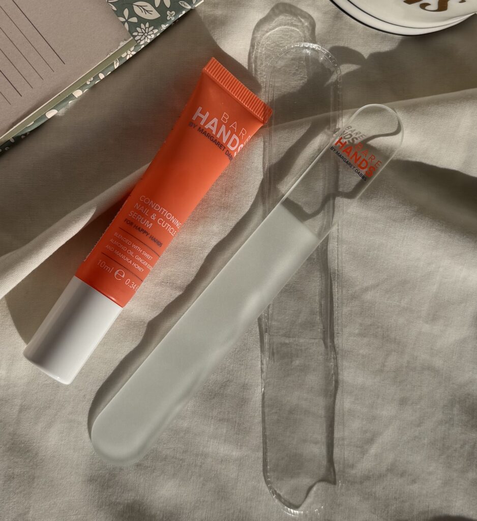 Photo of the Margaret Dabbs Bare Hands Nail and Cuticle Conditioning Serum and file