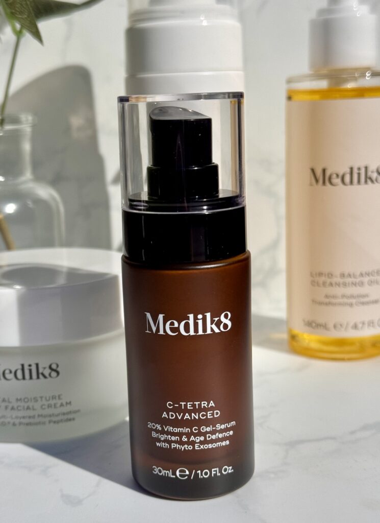 Medik8 C-Tetra Advanced bottle with skincare products