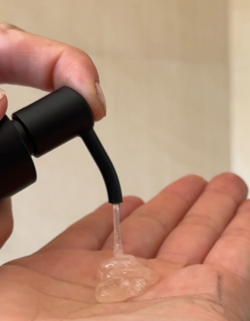 pump dispenser and clear texture