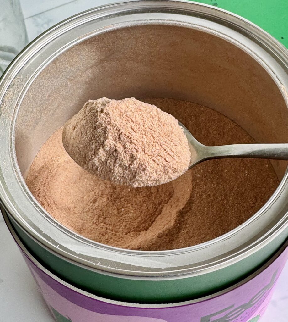 The Pro Collagen Type2 powder on a teaspoon