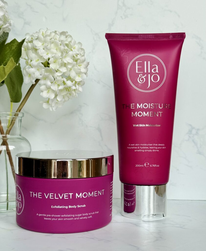 Ella and Jo Body Moments Products. The Moisture Moment and The Velvet Moment