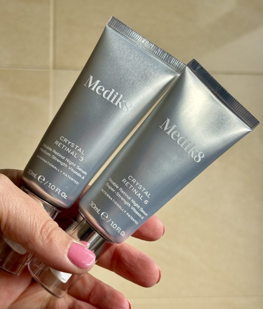 Holding Medik8 Crystal Retinal in hand