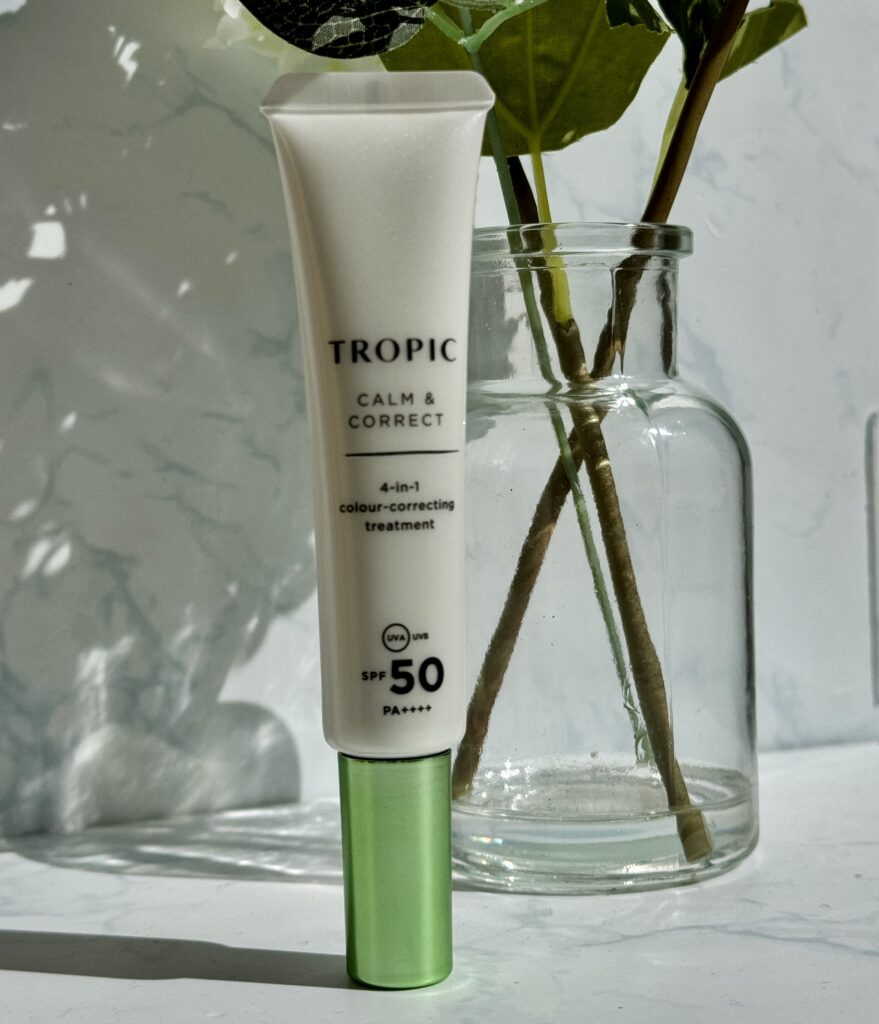 The tube packaging of Tropic Skincare Calm & Correct