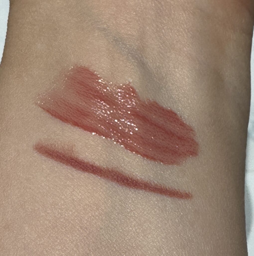 Swatches of Lip Reset in shades Anya and Sofia